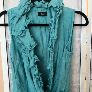 BEL brand linen ruffle tank top